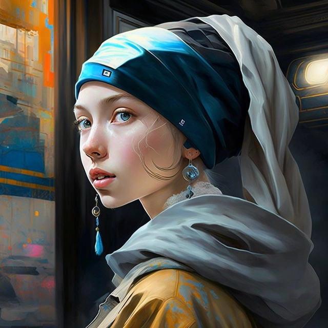 Girl with pearl earring painting-趣窝